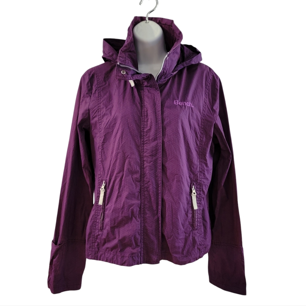 BENCH URBANWEAR Barbque Winbreaker Jacket Hood Size 12 Purple